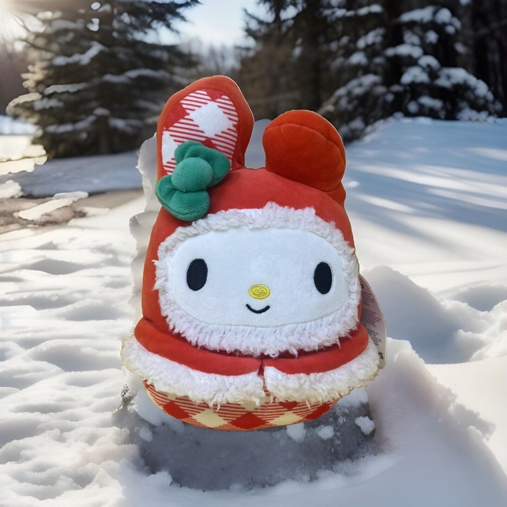 Squishmallows Sanrio Hello Kitty Melody 10" Plush Stuffed Animal in Red Gingham.